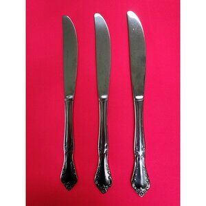 Estia Cascade Dinner Knife Stainless Glossy Flatware Lot of 3 Knives Korea